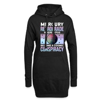 Planètes rétrogrades Mercure rétrograde - Sweat-shirt à capuche long Femme - noir - Devant