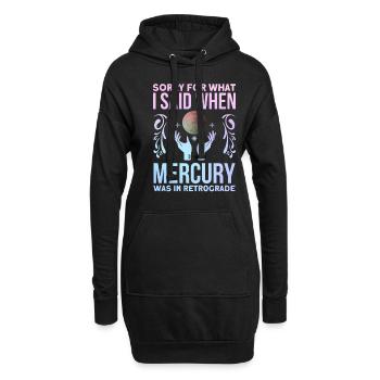 Planètes rétrogrades Mercure rétrograde - Sweat-shirt à capuche long Femme - noir - Devant