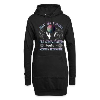 Rückläufige Planeten Merkur Rückläufig - Hoodie-Kleid - Schwarz - Vorne