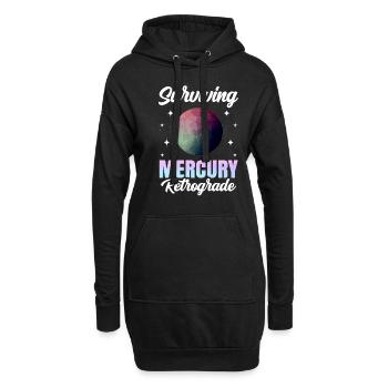 Rückläufige Planeten Merkur Rückläufig - Hoodie-Kleid - Schwarz - Vorne