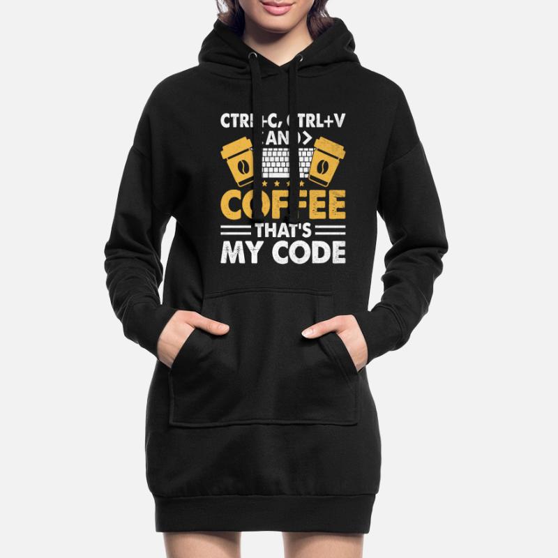 Kaffee-Codierung Programmierer Programmierer Entwickler Nerd Coff Hoodie-Kleid