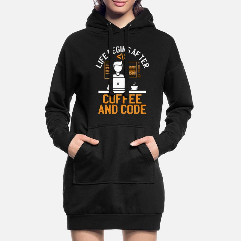 Kaffee-Codierung Programmierer Programmierer Entwickler Nerd Coff Hoodie-Kleid