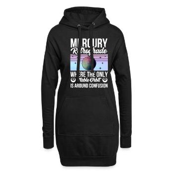 Planètes rétrogrades Mercure rétrograde - Sweat-shirt à capuche long Femme - noir - Devant