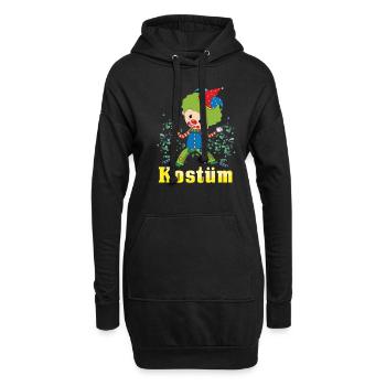 Fasching Kostüm Alaaf Helau Rosenmontag Karneval - Hoodie-Kleid - Schwarz - Vorne