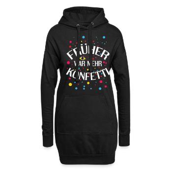 Il y avait plus de confettis de carnaval costume de carnaval - Sweat-shirt à capuche long Femme - noir - Devant