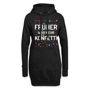 Avant, c’était plus des confettis carnaval carnaval - Sweat-shirt à capuche long Femme - noir - Devant