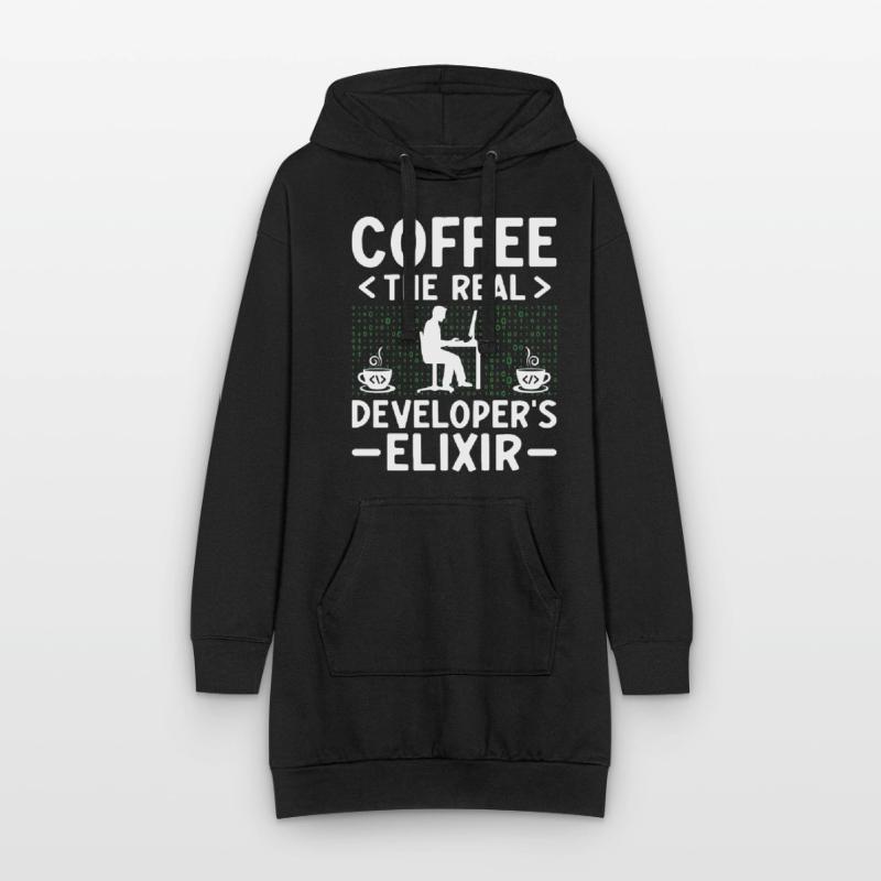 Café Codage Programmeur Codeur Développeur Nerd Coff Sweat-shirt à capuche long Femme