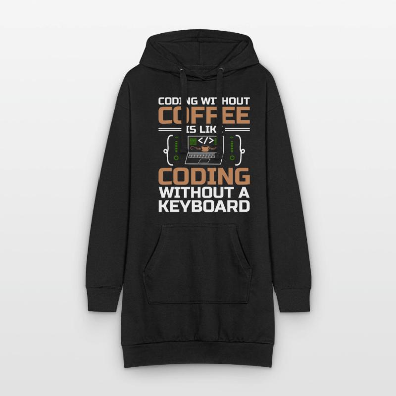 Kaffee-Codierung Programmierer Programmierer Entwickler Nerd Coff Hoodie-Kleid