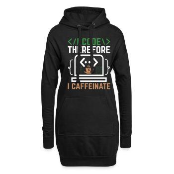 Café Codage Programmeur Codeur Développeur Nerd Coff - Sweat-shirt à capuche long Femme - noir - Devant