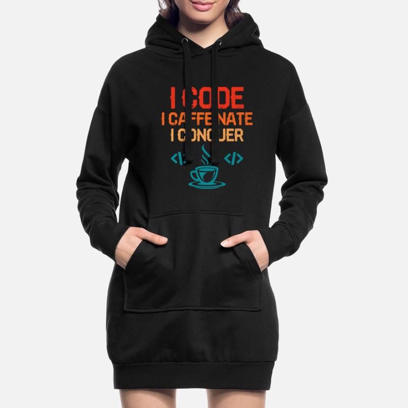 Kaffee-Codierung Programmierer Programmierer Entwickler Nerd Coff Hoodie-Kleid