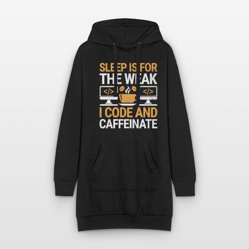 Kaffee-Codierung Programmierer Programmierer Entwickler Nerd Coff Hoodie-Kleid