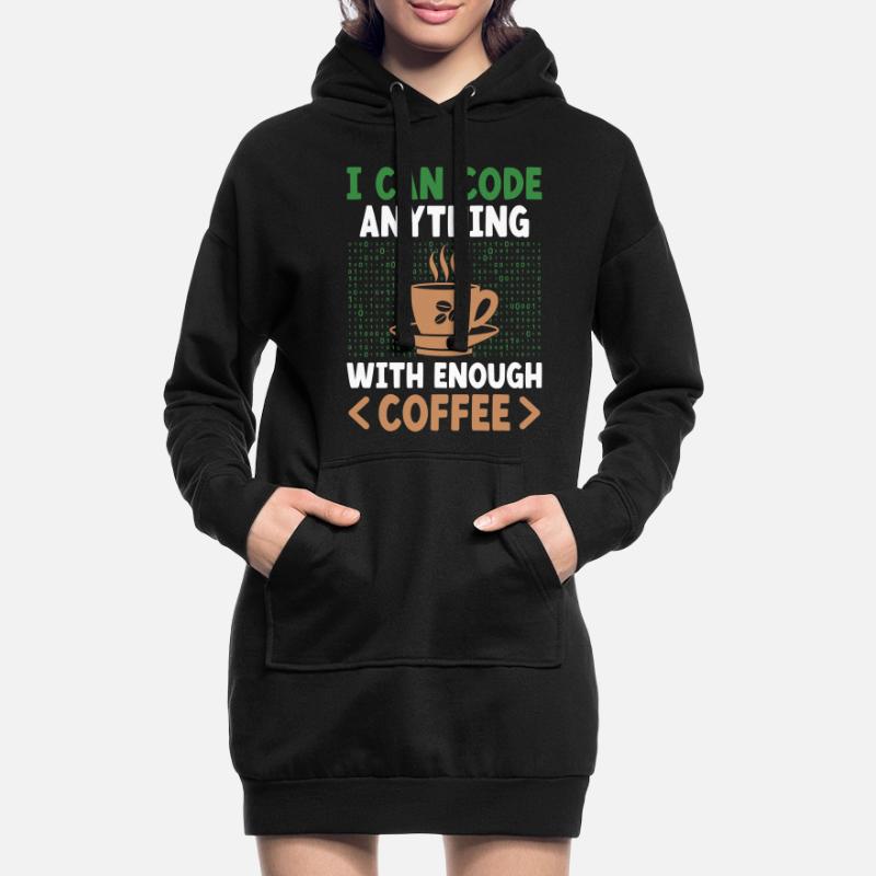 Kaffee-Codierung Programmierer Programmierer Entwickler Nerd Coff Hoodie-Kleid