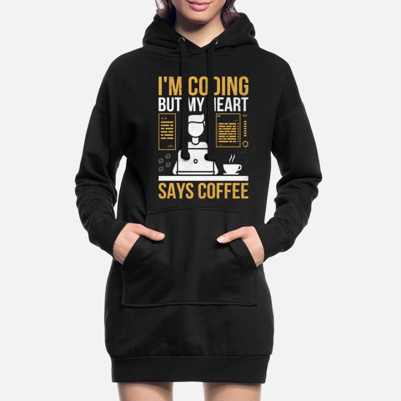 Kaffee-Codierung Programmierer Programmierer Entwickler Nerd Coff Hoodie-Kleid
