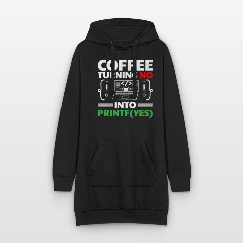 Kaffee-Codierung Programmierer Programmierer Entwickler Nerd Coff Hoodie-Kleid