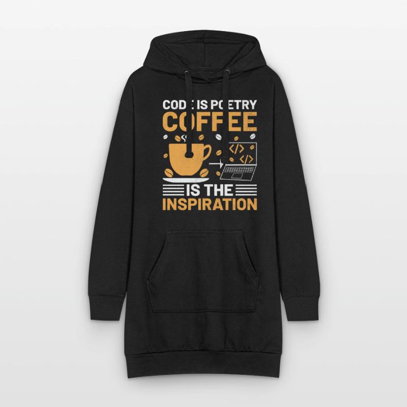Kaffee-Codierung Programmierer Programmierer Entwickler Nerd Coff Hoodie-Kleid