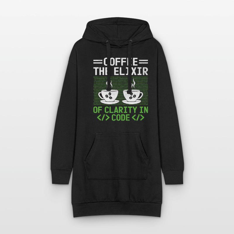 Kaffee-Codierung Programmierer Programmierer Entwickler Nerd Coff Hoodie-Kleid