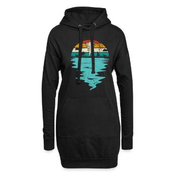 Retro Tornado Hunter Sturm Jagt Tornados Hurrikane - Hoodie-Kleid - Schwarz - Vorne