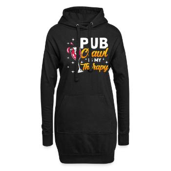 Crawled Pub Crawl Alcohol Drinking - Hoodie-Kleid - Schwarz - Vorne