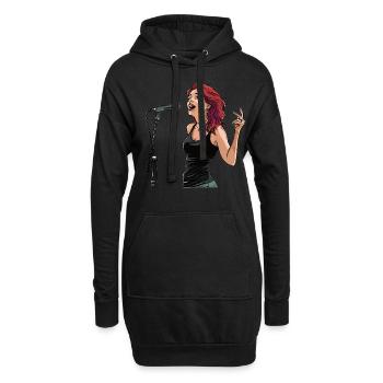 Poète Spoken Word Stand-up Comedian - Sweat-shirt à capuche long Femme - noir - Devant
