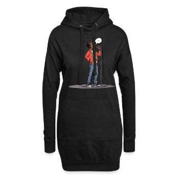 Poète Spoken Word Stand-up Comedian - Sweat-shirt à capuche long Femme - noir - Devant