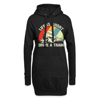 La vie est courte Conduisez un train - Train Driver - Sweat-shirt à capuche long Femme - noir - Devant