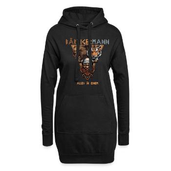 Wikinger - Bärtigermann Bär Tiger Mann - Hoodie-Kleid - Schwarz - Vorne