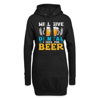 Wird zahnärztliche Ratschläge für Bierzahnarzt Dental De geben - Hoodie-Kleid - Schwarz - Vorne