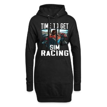 „zeit Für Sim Racing“ Sim Racer - Hoodie-Kleid - Schwarz - Vorne