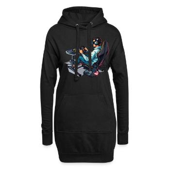 „zeit Für Sim Racing“ Sim Racer - Hoodie-Kleid - Schwarz - Vorne