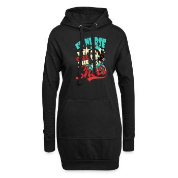 L’infirmière des urgences prend les décisions - Sweat-shirt à capuche long Femme - noir - Devant