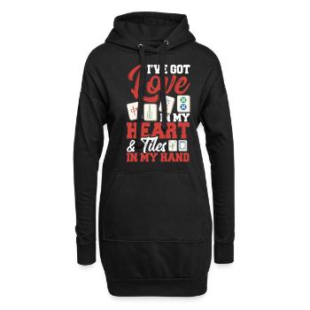Cadeau pour les fans de Mahjong - Sweat-shirt à capuche long Femme - noir - Devant