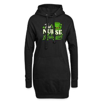 St Patricks Day infirmière l’infirmière lutin - Sweat-shirt à capuche long Femme - noir - Devant