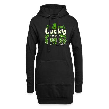 L’infirmière de la Saint-Patrick a de la chance d’être infirmière - Sweat-shirt à capuche long Femme - noir - Devant