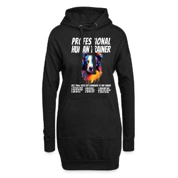 Dresseur humain professionnel Border Collie Dog - Sweat-shirt à capuche long Femme - noir - Devant