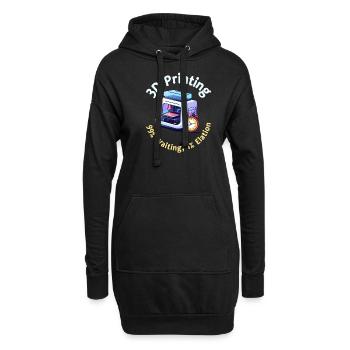 Impression 3D Impression 3D 99% Attente 1% Exaltation - Sweat-shirt à capuche long Femme - noir - Devant