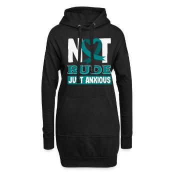 Teal Ribbon PTSD Stress Angststörung - Hoodie-Kleid - Schwarz - Vorne