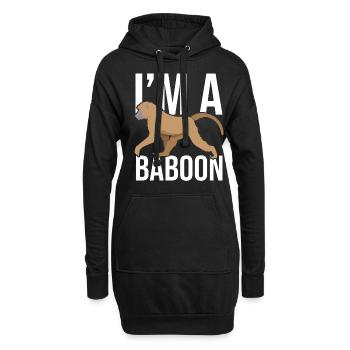 Cadeau pour les amoureux des babouins - Sweat-shirt à capuche long Femme - noir - Devant