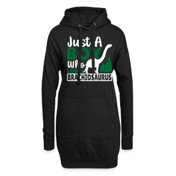 Brachiosaure dinosaure cadeau - Sweat-shirt à capuche long Femme - noir - Devant