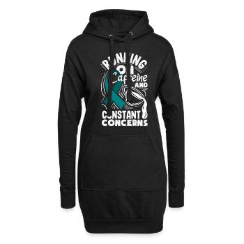Teal Ribbon PTSD Stress Angststörung - Hoodie-Kleid - Schwarz - Vorne