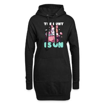 Die Hunde-Osterjagd hat begonnen - Hoodie-Kleid - Schwarz - Vorne