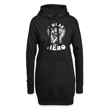 Lungenkrebs-Bewusstseinskleidung Weiß für meinen Helden - Hoodie-Kleid - Schwarz - Vorne