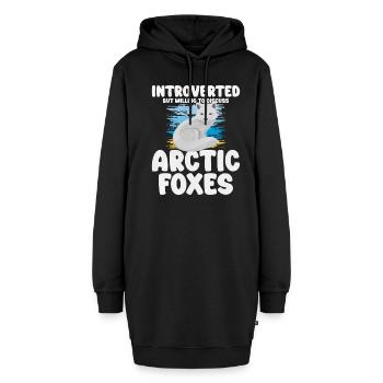 Niedliches Polarfuchs-Geschenk - Hoodie-Kleid - Schwarz - Vorne