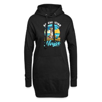 Sommerurlaub Bis auf Weiteres im Urlaub - Hoodie-Kleid - Schwarz - Vorne