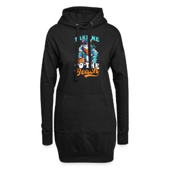 Sommerurlaub Bring mich an den Strand - Hoodie-Kleid - Schwarz - Vorne