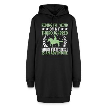 Courses de chevaux pur-sang Équitation Chevaux équestres - Sweat-shirt à capuche long Femme - noir - Devant