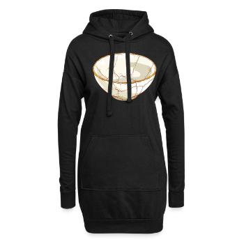 Kintsugi Kintsukuroi Japon imparfait - Sweat-shirt à capuche long Femme - noir - Devant