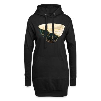 Kintsugi Kintsukuroi Japon imparfait - Sweat-shirt à capuche long Femme - noir - Devant