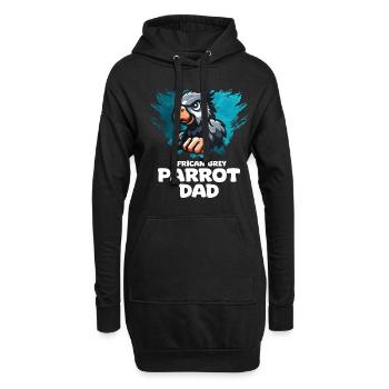 Cadeau de perroquet gris africain - Sweat-shirt à capuche long Femme - noir - Devant