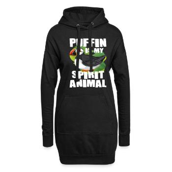 Papageientaucher Vogel Geschenk - Hoodie-Kleid - Schwarz - Vorne