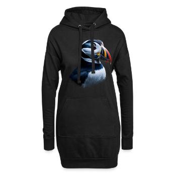Papageientaucher Vogel Geschenk - Hoodie-Kleid - Schwarz - Vorne